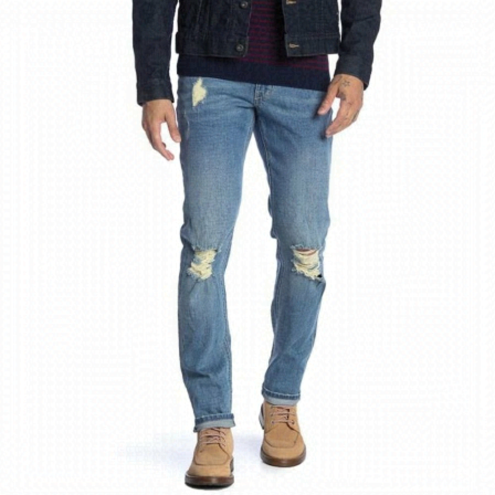 RAIL BNWT Mens Stretch Skinny Blue Jeans Sz 29x32